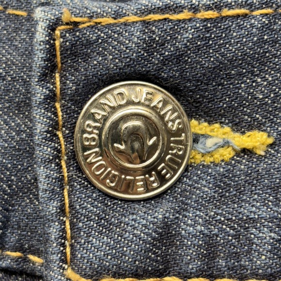 True Religion Jeans Mens 38x30 Blue Y2K Baggy Wide Leg Billy Super T Made In USA - Picture 11 of 16